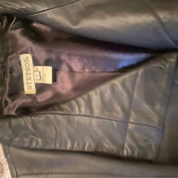 Stetson Black Leather Blazer Jacket - Picture 3 of 4